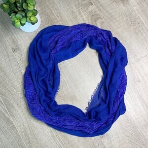 NWT BP Women's Blue Mazarine Infinity Scarf Fringe Edge